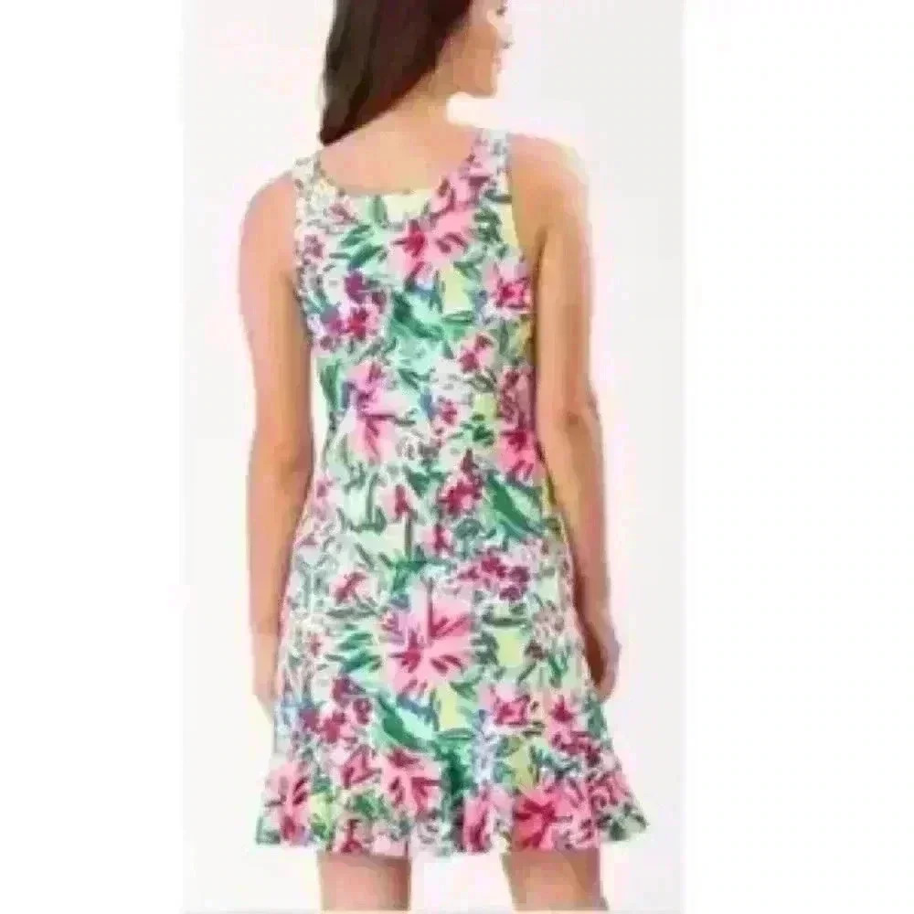 EUC Tommy Bahama Sunset Cove Sleeveless Dress Size Small Cotton Blend Round Neck - Picture 2 of 11